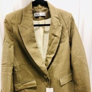 ZARA Neutral Classic Blazer Jacket, M, NWT
